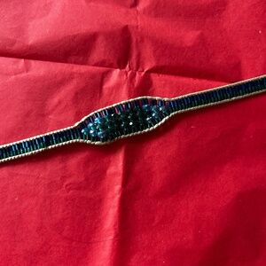 Blue beaded wrap bracelet